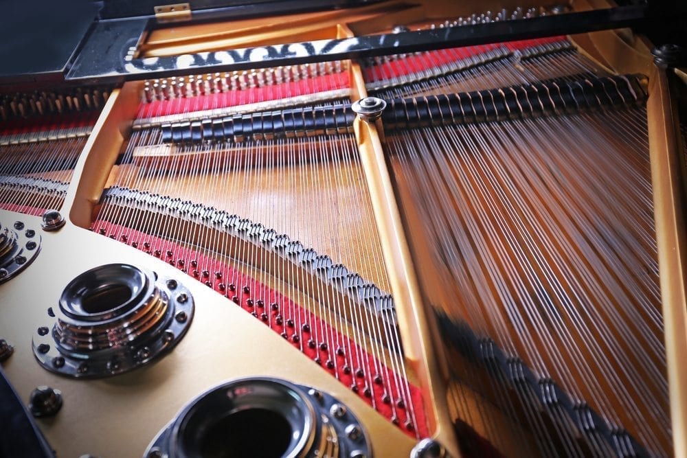 Inside a piano