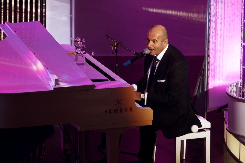 Musician playing the piano