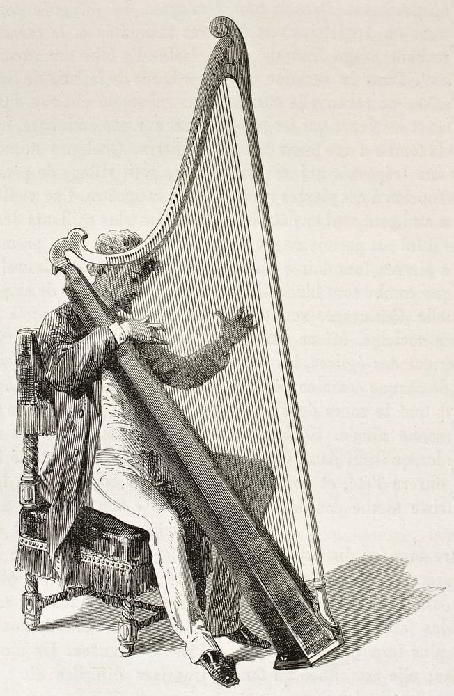 Man playing the harp