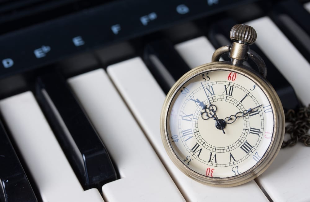 Pocket watch on keyboard